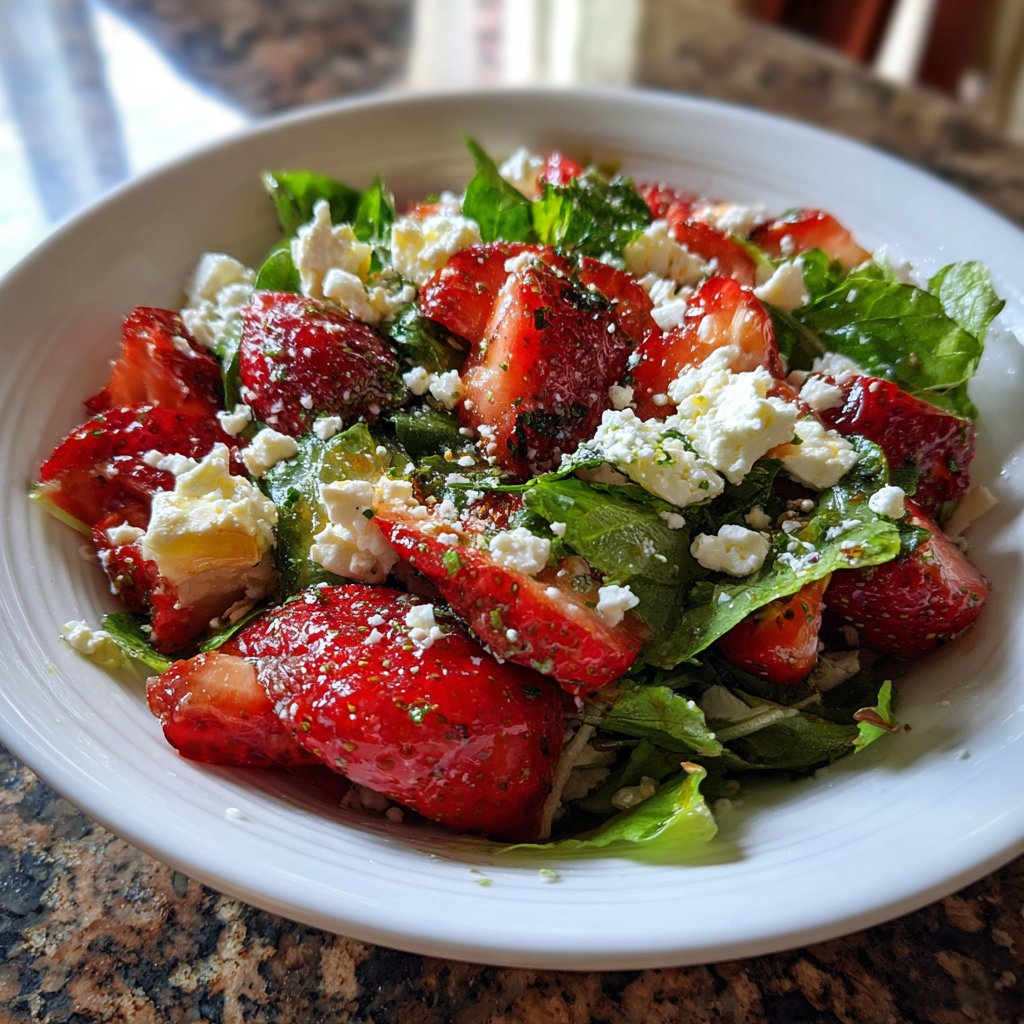 Salat mit Erdbeeren und Feta