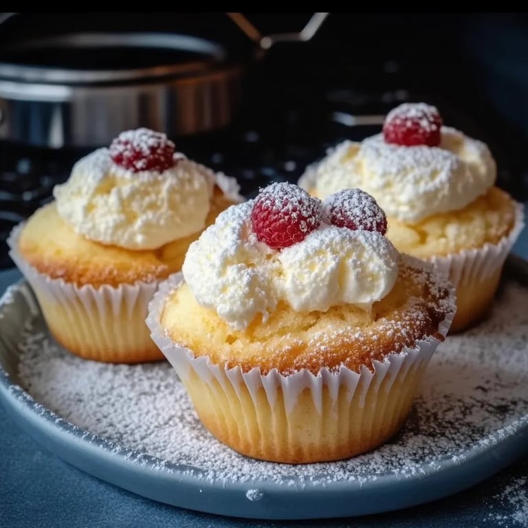 Muffins mit Quark und Vanillepudding