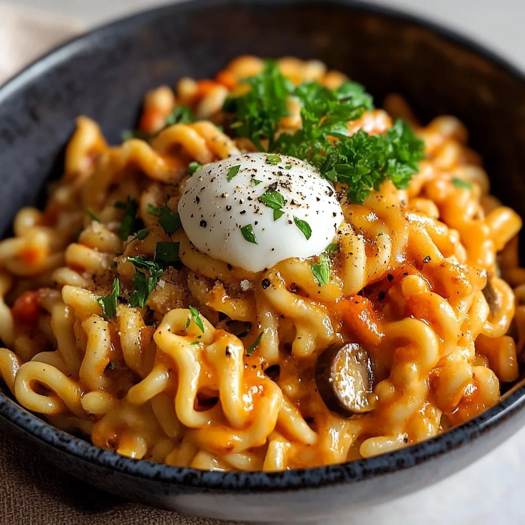 Cremige Nudeln aus Ofengemüse