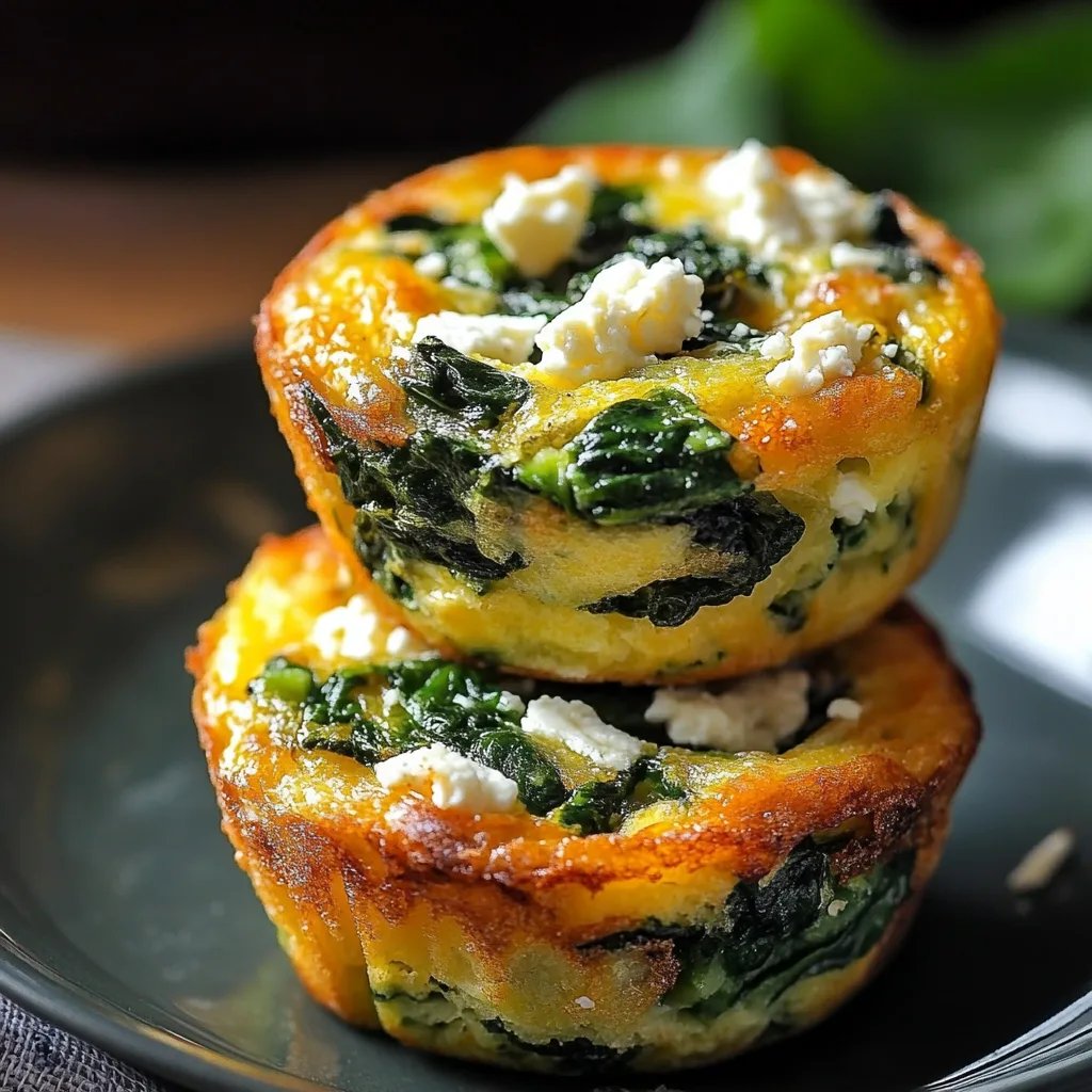 Schnelle & gesunde Eier-Muffins mit Spinat und Feta