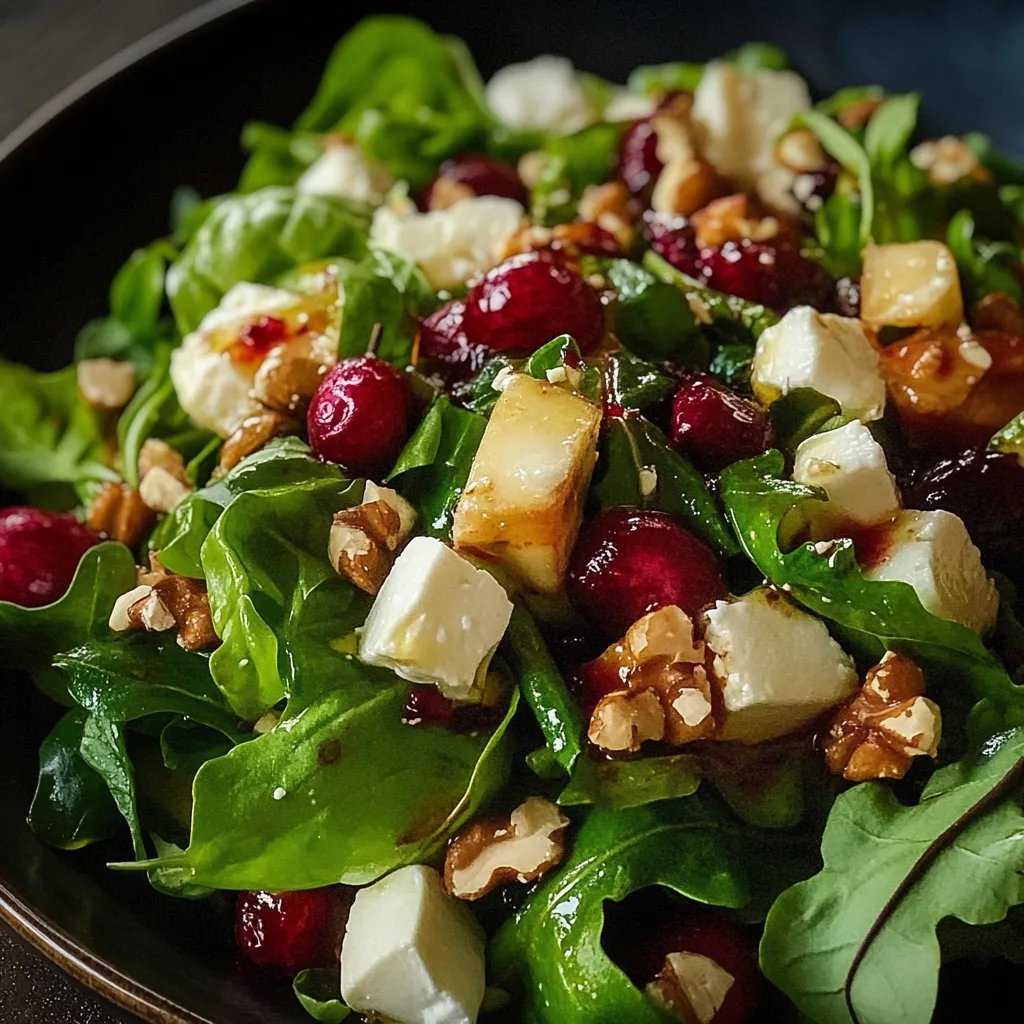 Granatapfelsalat mit Feldsalat, Walnüssen, Feta und Honig-Balsamico-Dressing