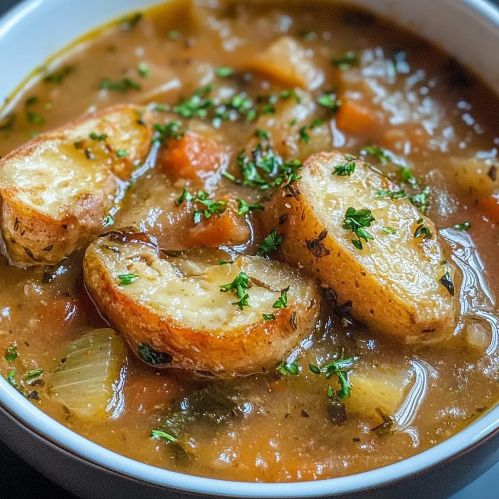 Französische Zwiebelsuppe mit Thymian