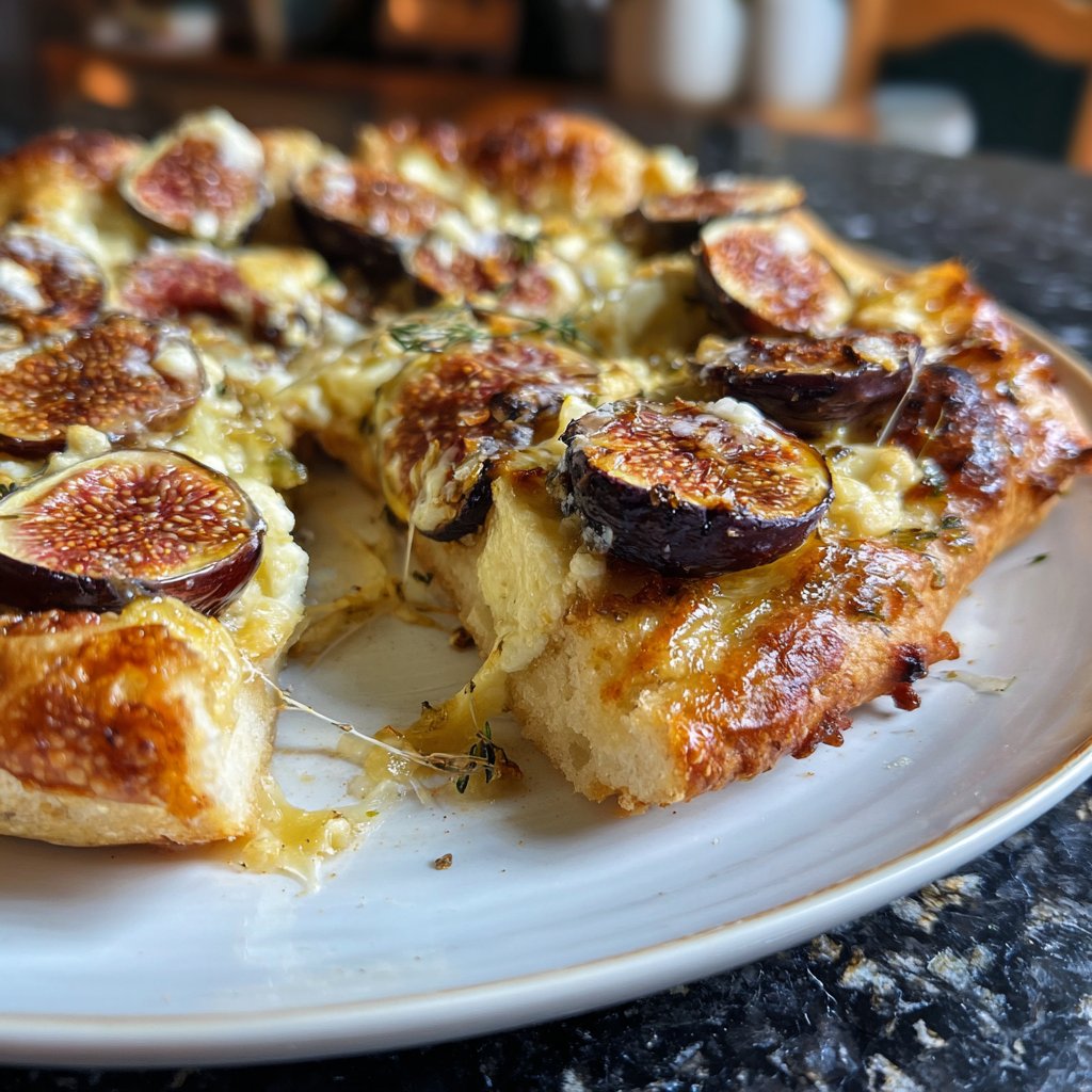 Pizza mit Feigen und Gorgonzola
