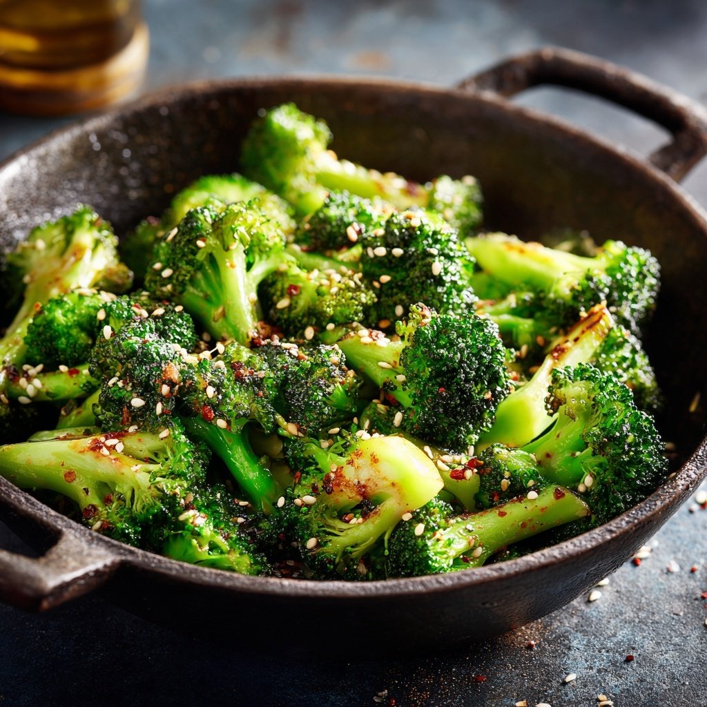 Brokkoli Pfanne Mit Sesam Öl