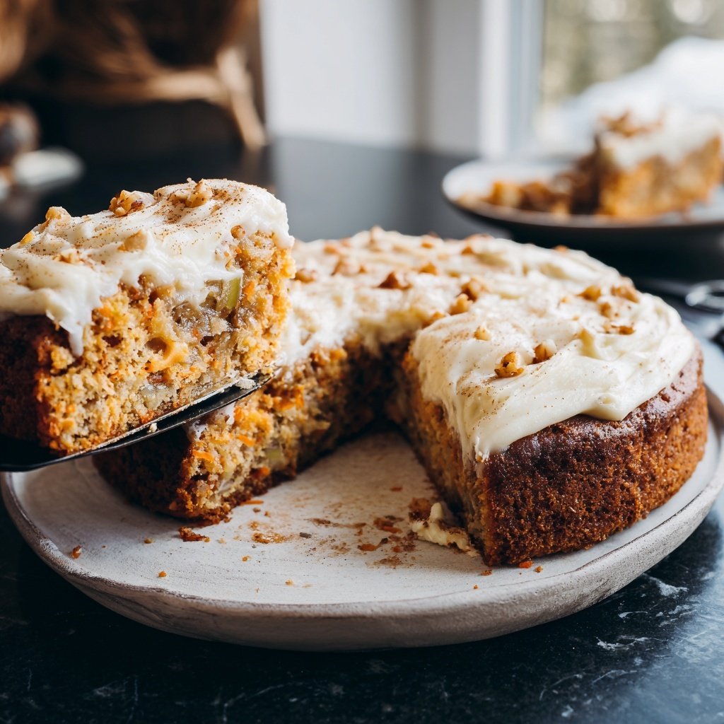 Karottenkuchen Mit Apfel Stücken